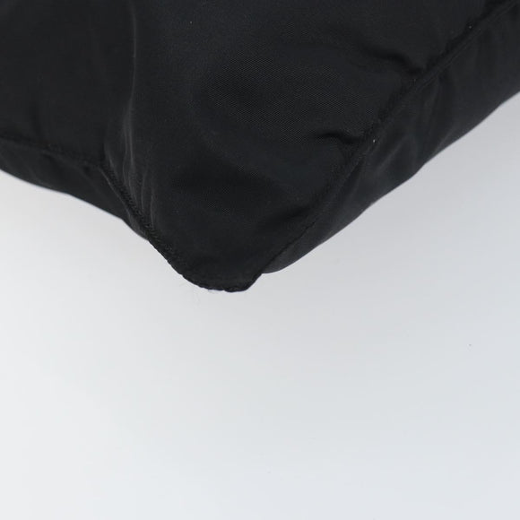 PRADA Tote Bag Nylon Black Silver Auth bs31578