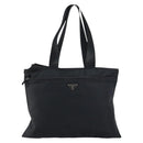 PRADA Tote Bag Nylon Black Silver Auth bs31578-13
