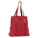 PRADA Tote Bag Nylon Red Silver Auth bs31579-1