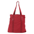 PRADA Tote Bag Nylon Red Silver Auth bs31579-2