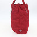 PRADA Tote Bag Nylon Red Silver Auth bs31579-3