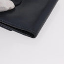 CHANEL Camelia Wallet Leather Navy Silver CC Auth bs31580-15