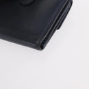 CHANEL Camelia Wallet Leather Navy Silver CC Auth bs31580-16