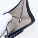 CHANEL Camelia Wallet Leather Navy Silver CC Auth bs31580-10