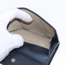 CHANEL Camelia Wallet Leather Navy Silver CC Auth bs31580-11