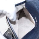 CHANEL Camelia Wallet Leather Navy Silver CC Auth bs31580-18