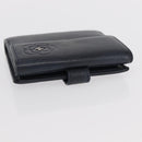 CHANEL Camelia Wallet Leather Navy Silver CC Auth bs31580-5