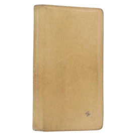 CHANEL Camelia Wallet Leather Beige CC Auth bs31581
