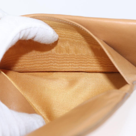 CHANEL COCO Mark Long Wallet Caviar Skin Beige Gold CC Auth bs31582