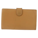 CHANEL COCO Mark Long Wallet Caviar Skin Beige Gold CC Auth bs31582-2