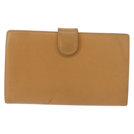 CHANEL COCO Mark Long Wallet Caviar Skin Beige Gold CC Auth bs31582 - 0