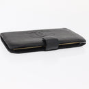 CHANEL Long Wallet Caviar Skin Black Gold CC Auth bs31583-6