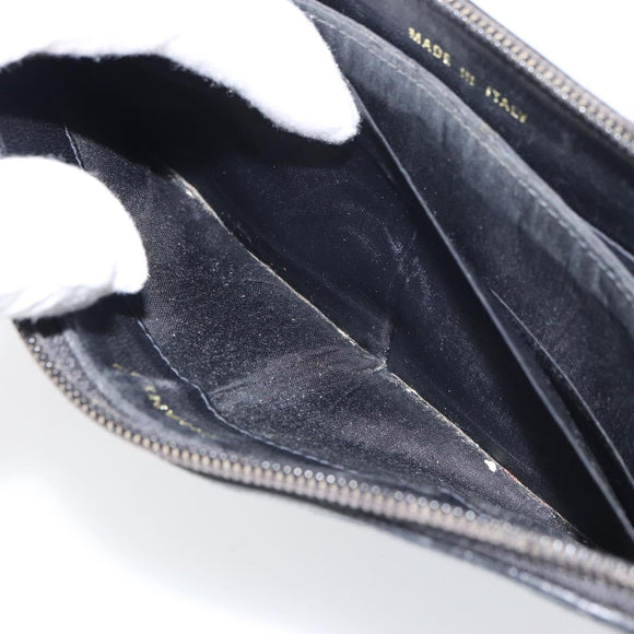 CHANEL Zip Around Long Wallet Caviar Skin Black Gold CC Auth bs31585