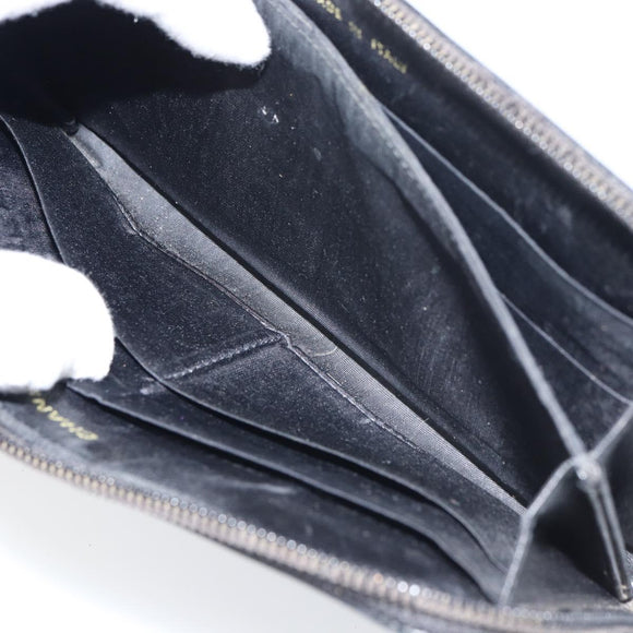 CHANEL Zip Around Long Wallet Caviar Skin Black Gold CC Auth bs31585