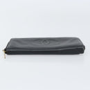 CHANEL Zip Around Long Wallet Caviar Skin Black Gold CC Auth bs31585-6
