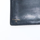 CHANEL COCO Mark Long Wallet Caviar Skin Black Gold CC Auth bs31586-9