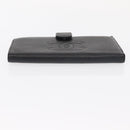 CHANEL COCO Mark Long Wallet Caviar Skin Black Gold CC Auth bs31586-6