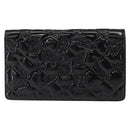 CHANEL No.5 Long Wallet Patent leather Black CC Auth bs31588-13