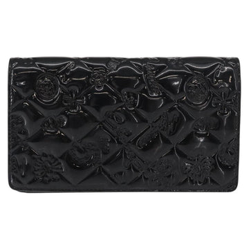 CHANEL No.5 Long Wallet Patent leather Black CC Auth bs31588 - 0
