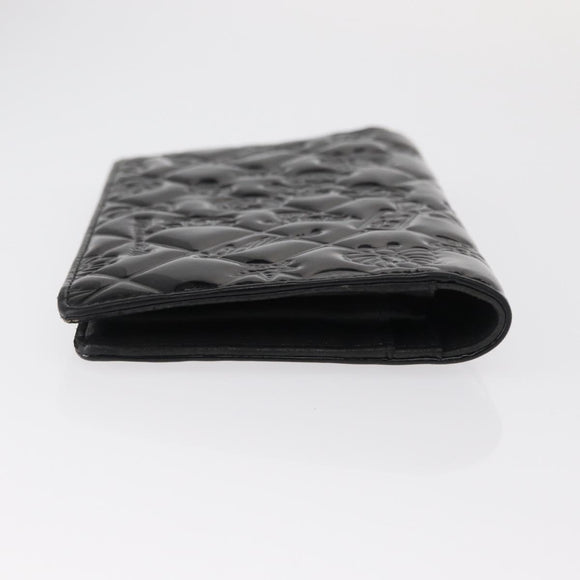 CHANEL No.5 Long Wallet Patent leather Black CC Auth bs31588
