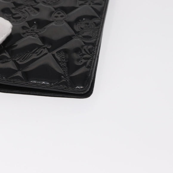 CHANEL No.5 Long Wallet Patent leather Black CC Auth bs31588