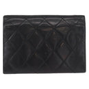 CHANEL Cambon Line Wallet Lamb Skin Black Silver CC Auth bs31589-2