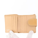 CHANEL Cambon Line Wallet Lamb Skin Beige Silver CC Auth bs31591-13