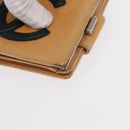 CHANEL Cambon Line Wallet Lamb Skin Beige Silver CC Auth bs31591-9