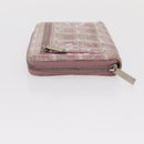 CHANEL New Travel Line Zip Around Long Wallet Nylon Pink Silver CC Auth bs31593-4