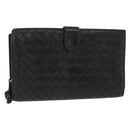 BOTTEGA VENETA INTRECCIATO Long Wallet Leather Black Auth bs31595-1