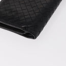 BOTTEGA VENETA INTRECCIATO Long Wallet Leather Black Auth bs31595-10