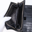 BOTTEGA VENETA INTRECCIATO Long Wallet Leather Black Auth bs31595-17