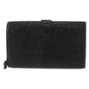 BOTTEGA VENETA INTRECCIATO Long Wallet Leather Black Auth bs31595-2