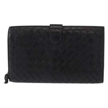 BOTTEGA VENETA INTRECCIATO Long Wallet Leather Black Auth bs31595 - 0