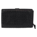 BOTTEGA VENETA INTRECCIATO Long Wallet Leather Black Auth bs31595-3