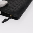 BOTTEGA VENETA INTRECCIATO Long Wallet Leather Black Auth bs31595-8