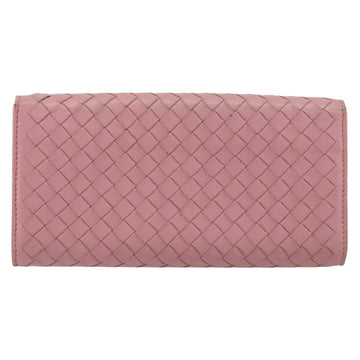 BOTTEGA VENETA INTRECCIATO Long Wallet Leather Pink Auth bs31596 - 0
