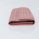 BOTTEGA VENETA INTRECCIATO Long Wallet Leather Pink Auth bs31596-3