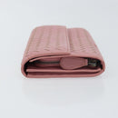 BOTTEGA VENETA INTRECCIATO Long Wallet Leather Pink Auth bs31596-4
