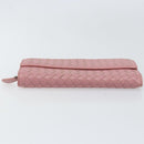 BOTTEGA VENETA INTRECCIATO Long Wallet Leather Pink Auth bs31596-6