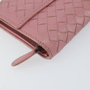 BOTTEGA VENETA INTRECCIATO Long Wallet Leather Pink Auth bs31596-14
