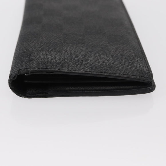 LOUIS VUITTON Damier Graphite Portefeuille Plaza Wallet N62665 LV Auth bs31597