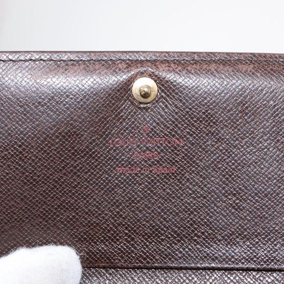 LOUIS VUITTON Damier Ebene Portefeuille Tresol Bifold Wallet N61736 Auth bs31598