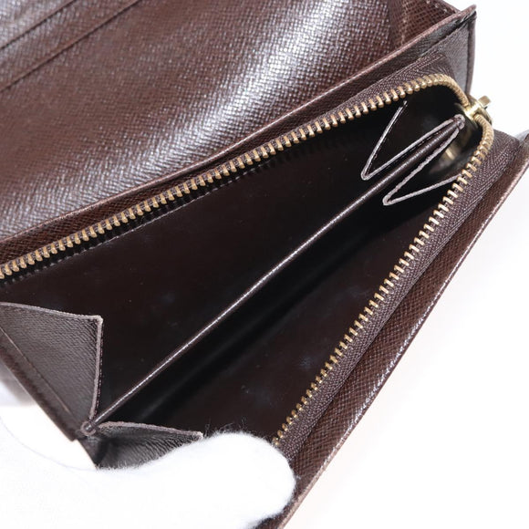 LOUIS VUITTON Damier Ebene Portefeuille Tresol Bifold Wallet N61736 Auth bs31598