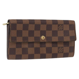 LOUIS VUITTON Damier Ebene Portefeuille Sarah Long Wallet N60491 LV Auth bs31599