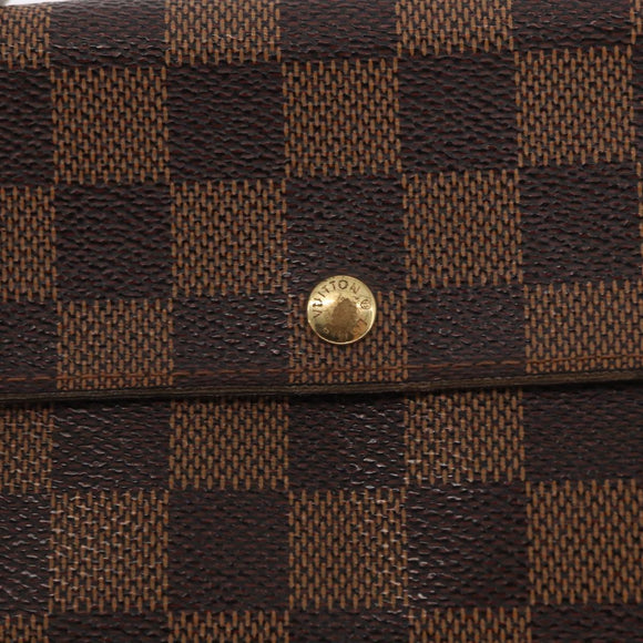 LOUIS VUITTON Damier Ebene Portefeuille Sarah Long Wallet N60491 LV Auth bs31599