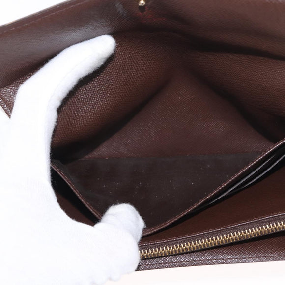 LOUIS VUITTON Damier Ebene Portefeuille Sarah Long Wallet N60491 LV Auth bs31599