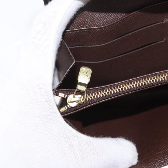 LOUIS VUITTON Damier Ebene Portefeuille Sarah Long Wallet N60491 LV Auth bs31599