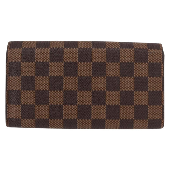 LOUIS VUITTON Damier Ebene Portefeuille Sarah Long Wallet N60491 LV Auth bs31599