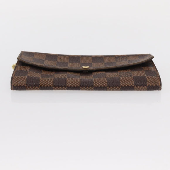 LOUIS VUITTON Damier Ebene Portefeuille Sarah Long Wallet N60491 LV Auth bs31599